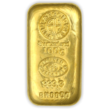 100 GRAM GOLD CAST BAR ARGOR-HERAEUS