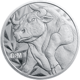 1 OZ SILVER ROUND BULL AND BEAR GOLDEN STATE MINT