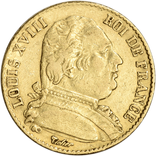 20 FRANC FRENCH GOLD COIN LOUIS XVIII
