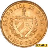 5 PESO CUBAN GOLD COIN