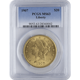 $20 U.S. GOLD LIBERTY PCGS63