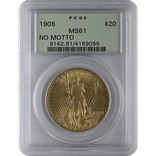 $20 U.S. GOLD SAINT PCGS61