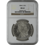 1878-1904 AMERICAN SILVER MORGAN DOLLAR NGC62