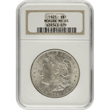 1921 AMERICAN SILVER MORGAN DOLLAR NGC65